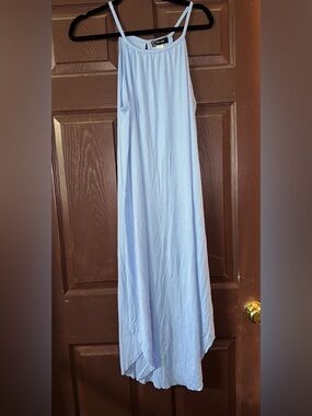 Light Blue Sleeveless Maxi Dress
